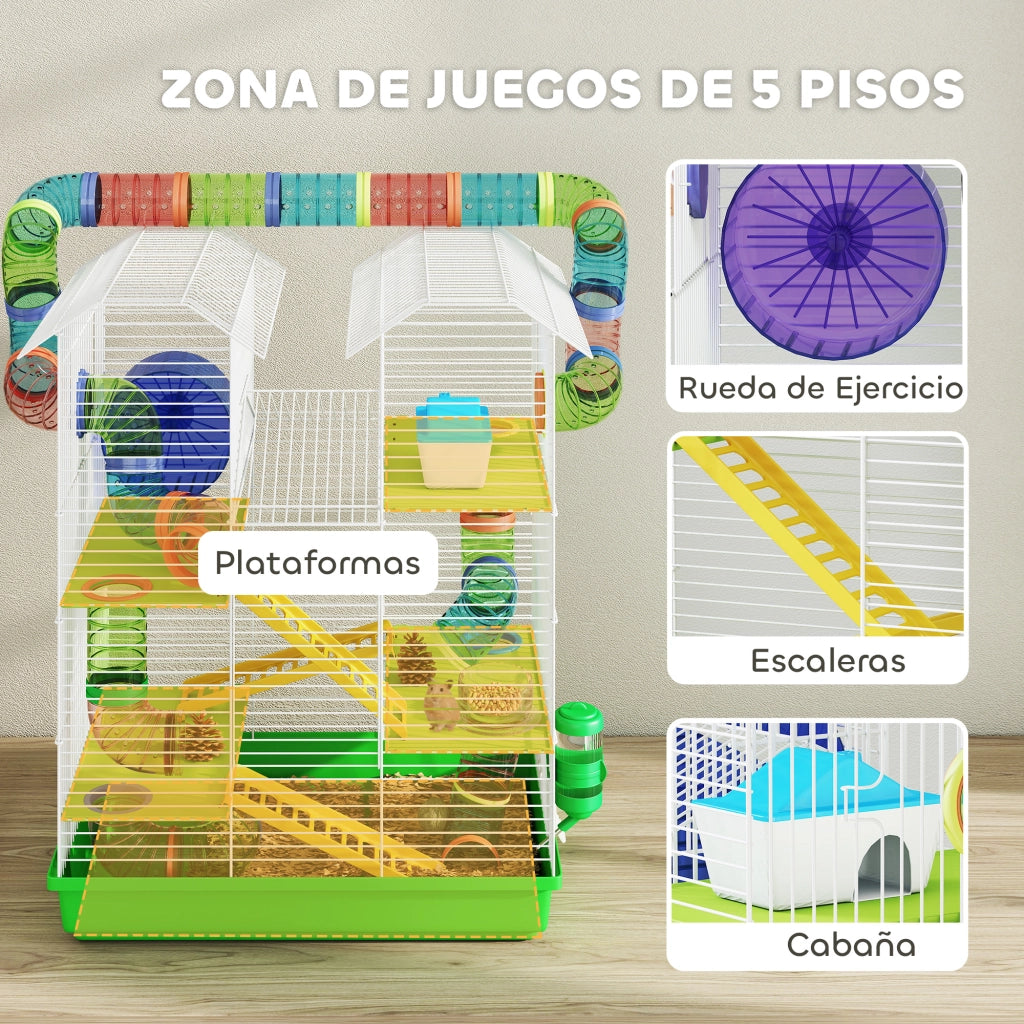 Gabbia per Criceti 5 Livelli ¨C Minimal ¨C Verde 47x30x59