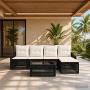 Set Divano da Giardino 6 pcs Nero polyrattan 3435994