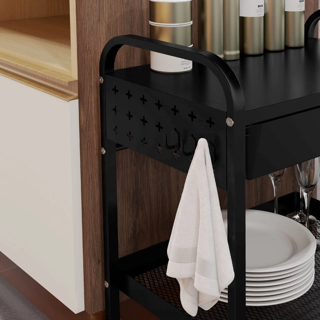 CARRELLO MULTIUSO 61 x 32,6 x 58,5 cm Nero in plastica