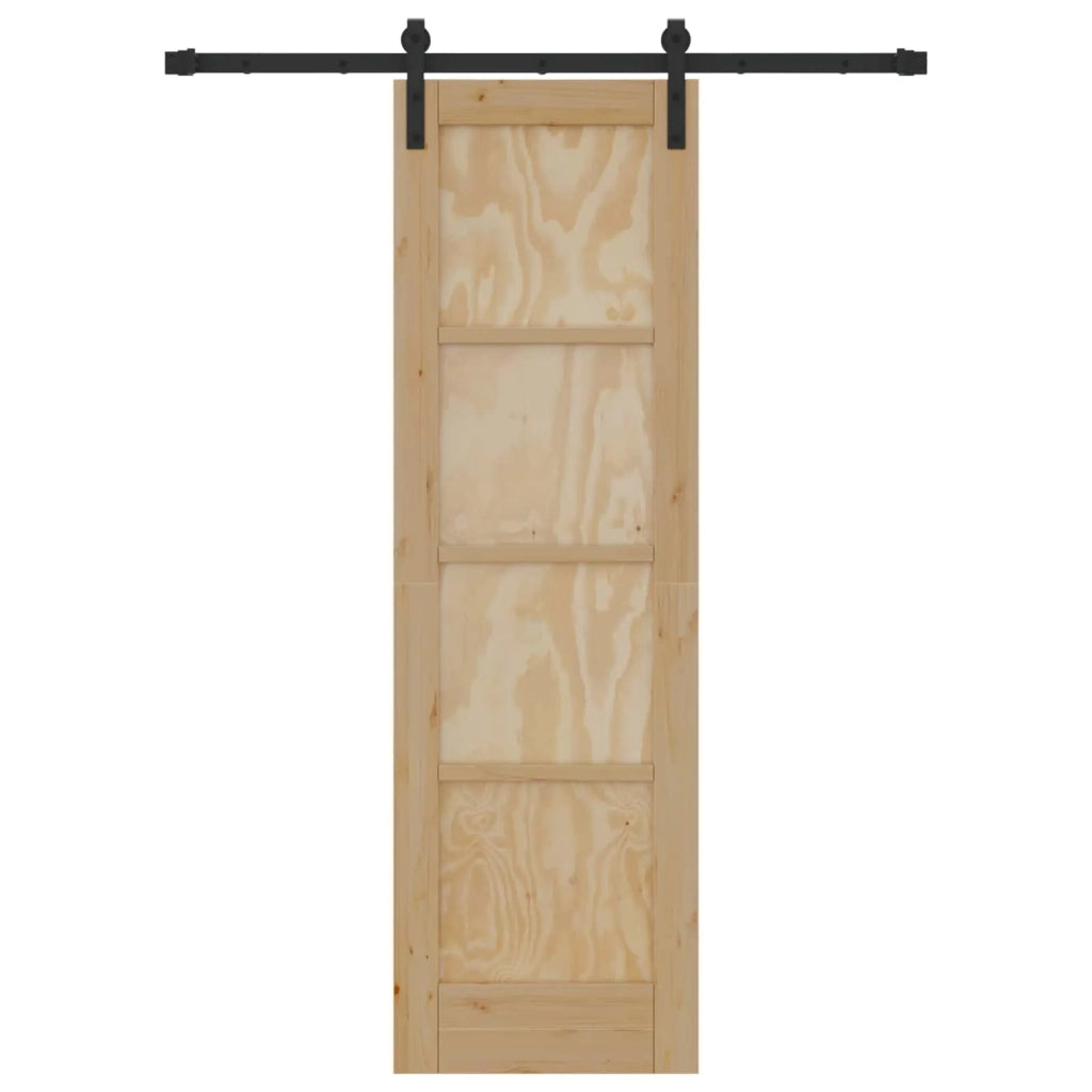 Porta scorrevole Naturale 61 x 198,5 cm Legno Massello di Pino 3445431