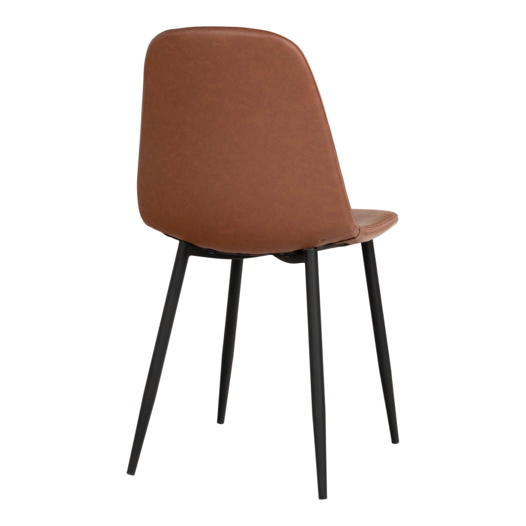 Set di 2 Sedie Stockholm, Marrone, Similpelle, 54x44x88 cm