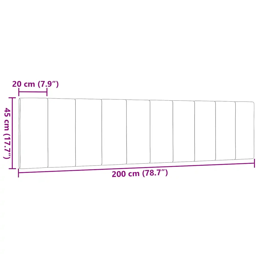 Cuscino Testiera-Cuscino per Testiera Hanko Grigio Chiaro 200 cm in Tessuto