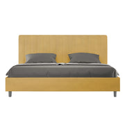 BS COM Letto matrimoniale king size con rete imbottito 190x200 microfibra ocra