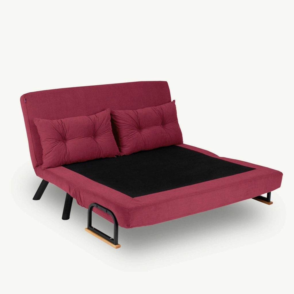 Calvin, Divano Letto 2 Posti Contenitore, 133x78 cm Rosso
