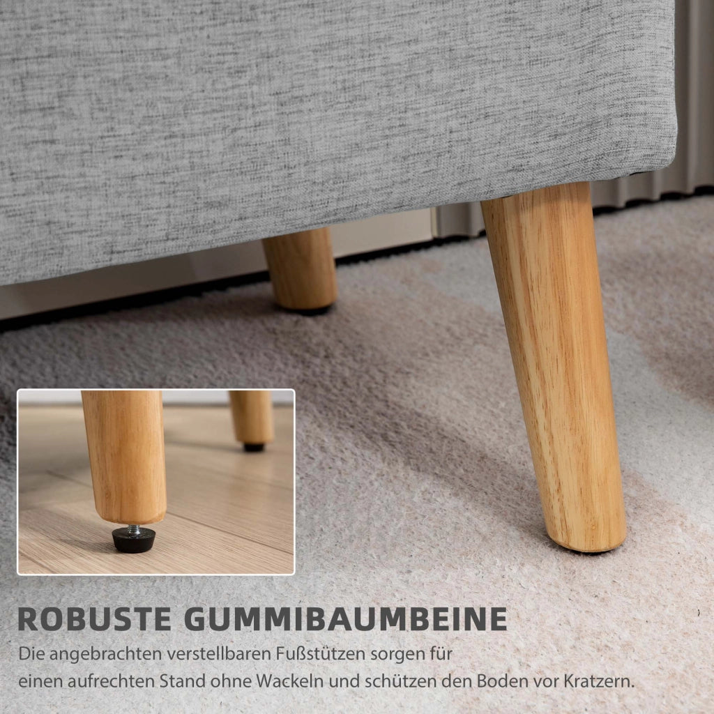 Divano con contenitore in tessuto ¨C Minimal ¨C Grigio 110x39x45cm