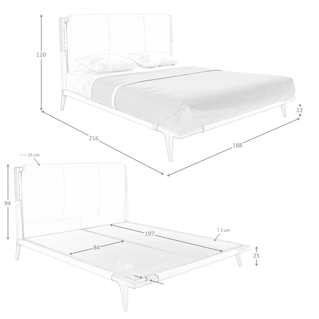 Letto in similpelle color visone