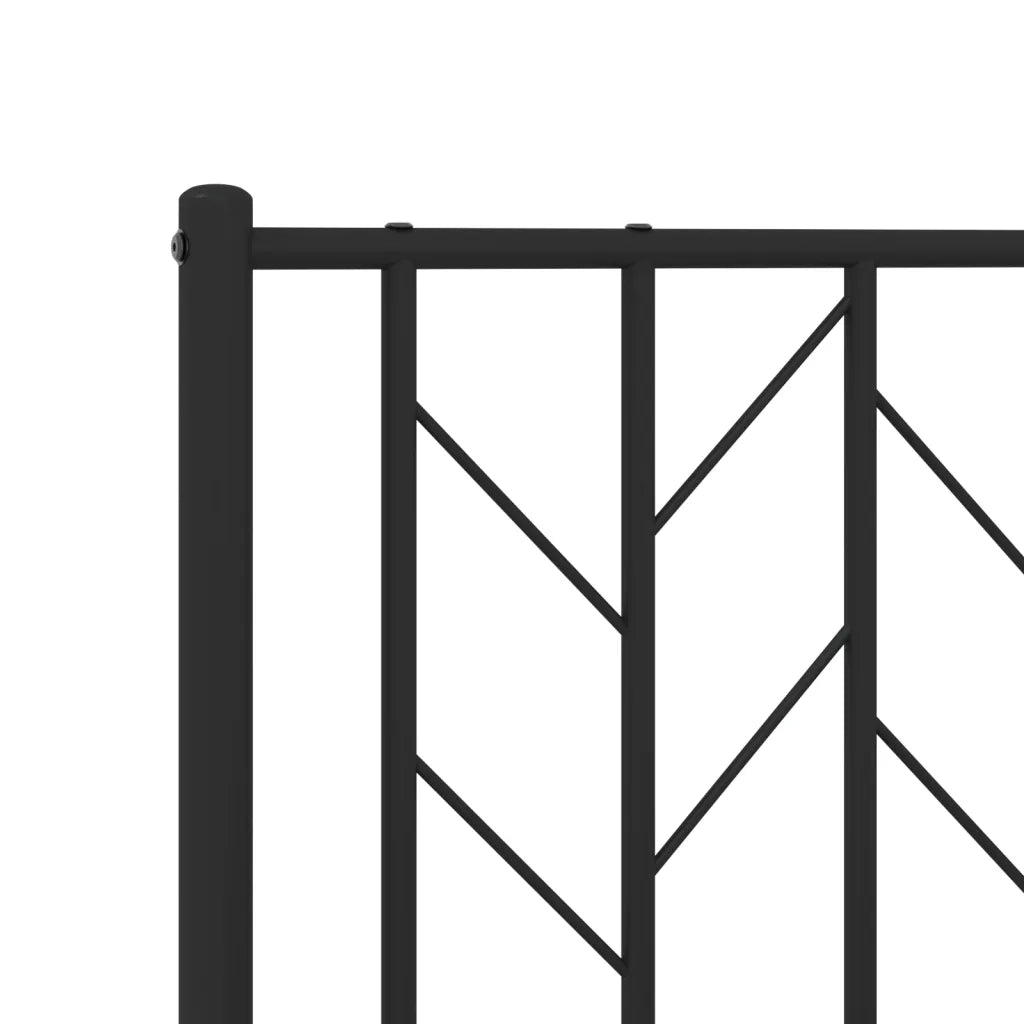 Giroletto con Testiera-Struttura Letto con testiera in Metallo Nero 183x213 cm 401029