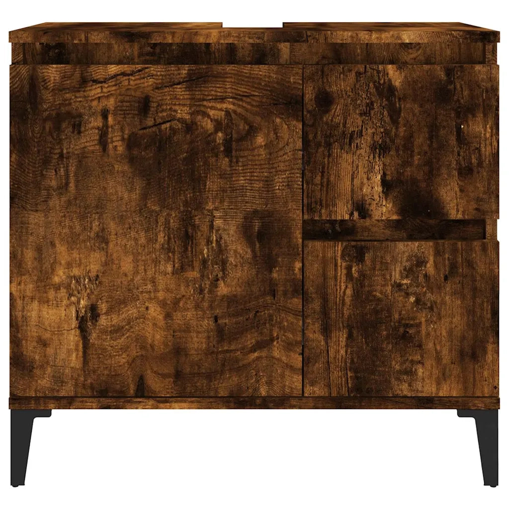 Armadietto Bagno | Armadio da bagno Rovere Fumo 65x33x60 cm in Legno Multistrato