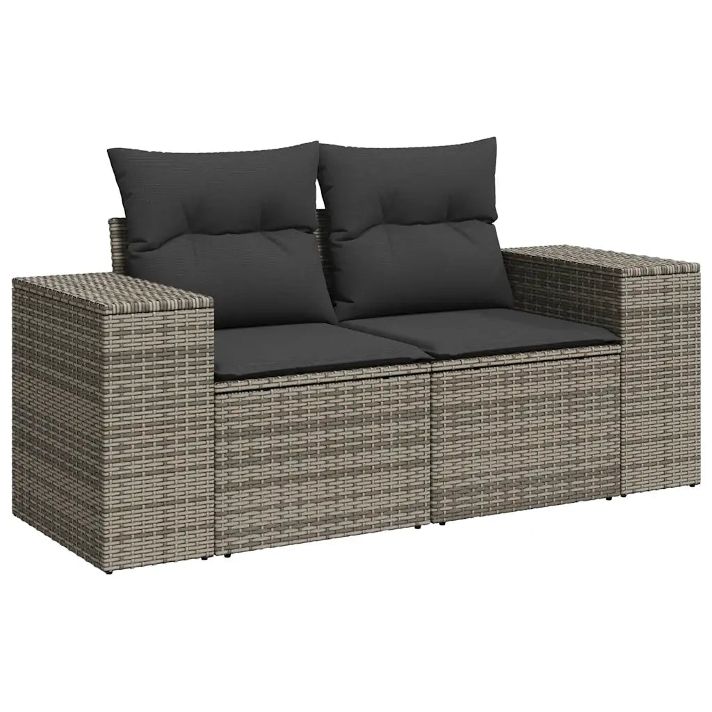 Set Divano da Giardino 6 pz con Cuscini Grigio in Polyrattan 3325868