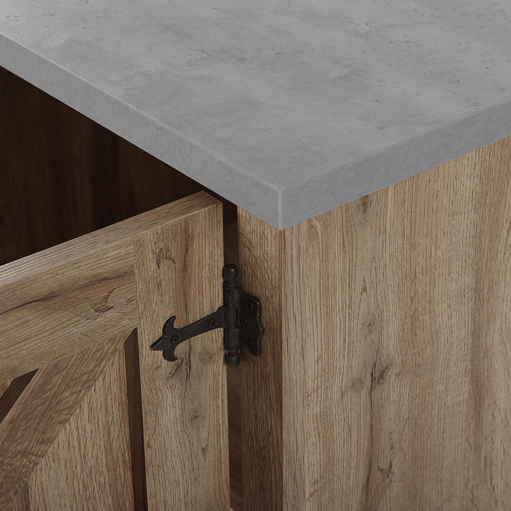 Madia credenza Finitura Legno Chiaro 100 x 40 x 79 cm Armadio 1 Anta con 2 Cassetti