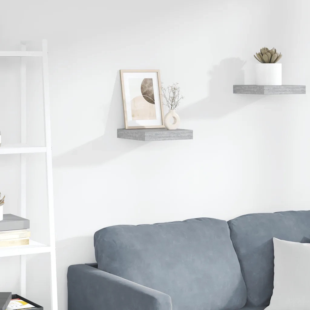 Scaffale a Parete Grigio Cemento 23x23,5x3,8 cm in MDF 326588