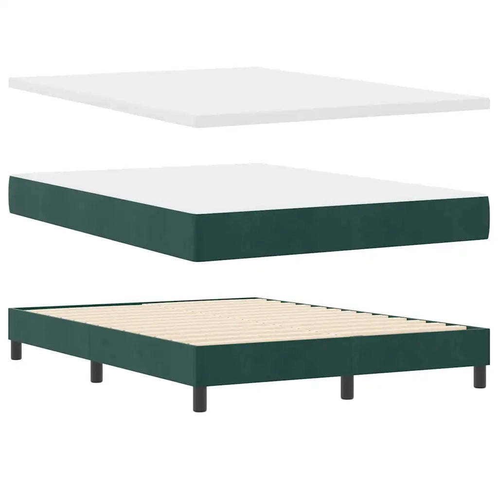 Letto a Sorgente LED con led Verde Scuro 140 x 190 cm Velluto 3342587