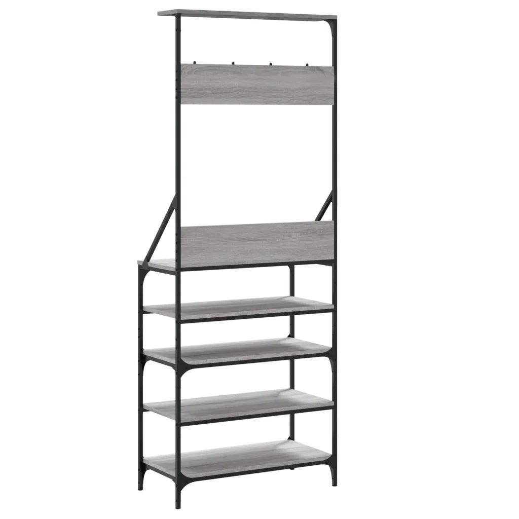 Appendiabiti con Porta Scarpe Grigio Sonoma 70x34x184 cm CFW1446047