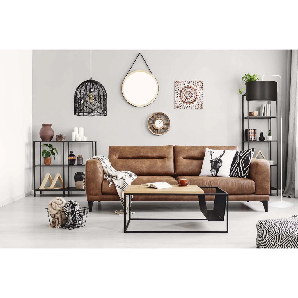Piantana Contemporaneo Sigfrido Acciaio Bianco Marrone1 Luce E27 Ip20