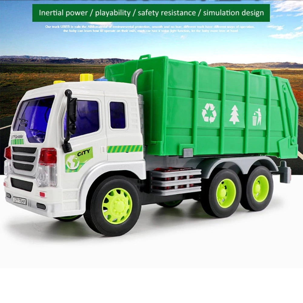 Trade Shop - Camion Raccolta Rifiuti Con Luci E Suoni Cassone Ribaltabile Funzioni Reali -