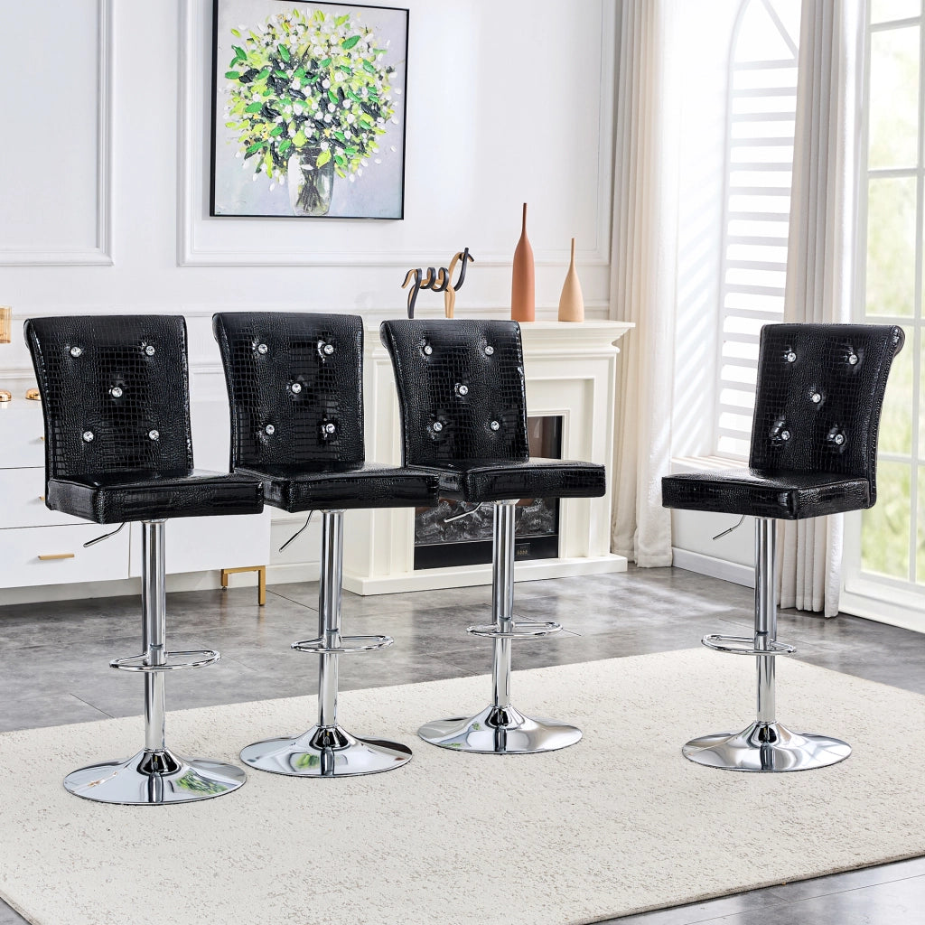 SEDIE DA BAR Set da 4 pezzi 55x42x125 cm PVC Nero
