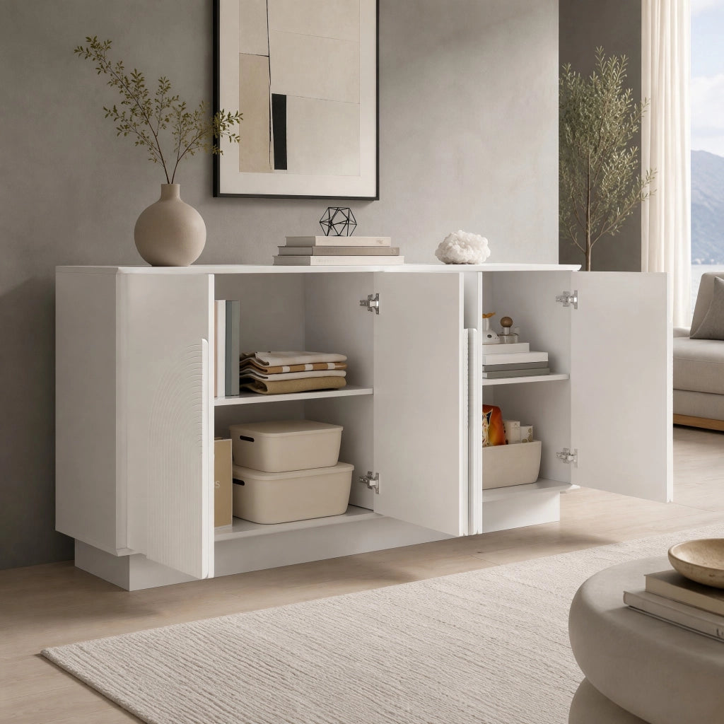 SIDEBOARD 160x38x80 cm Bianco MDF a 4 ante