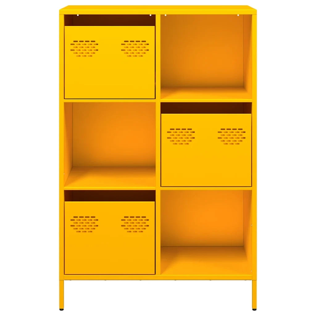 Credenza-Buffet-Armadio da cucina Giallo Senape 68x39x103,5 cm in Acciaio 265487