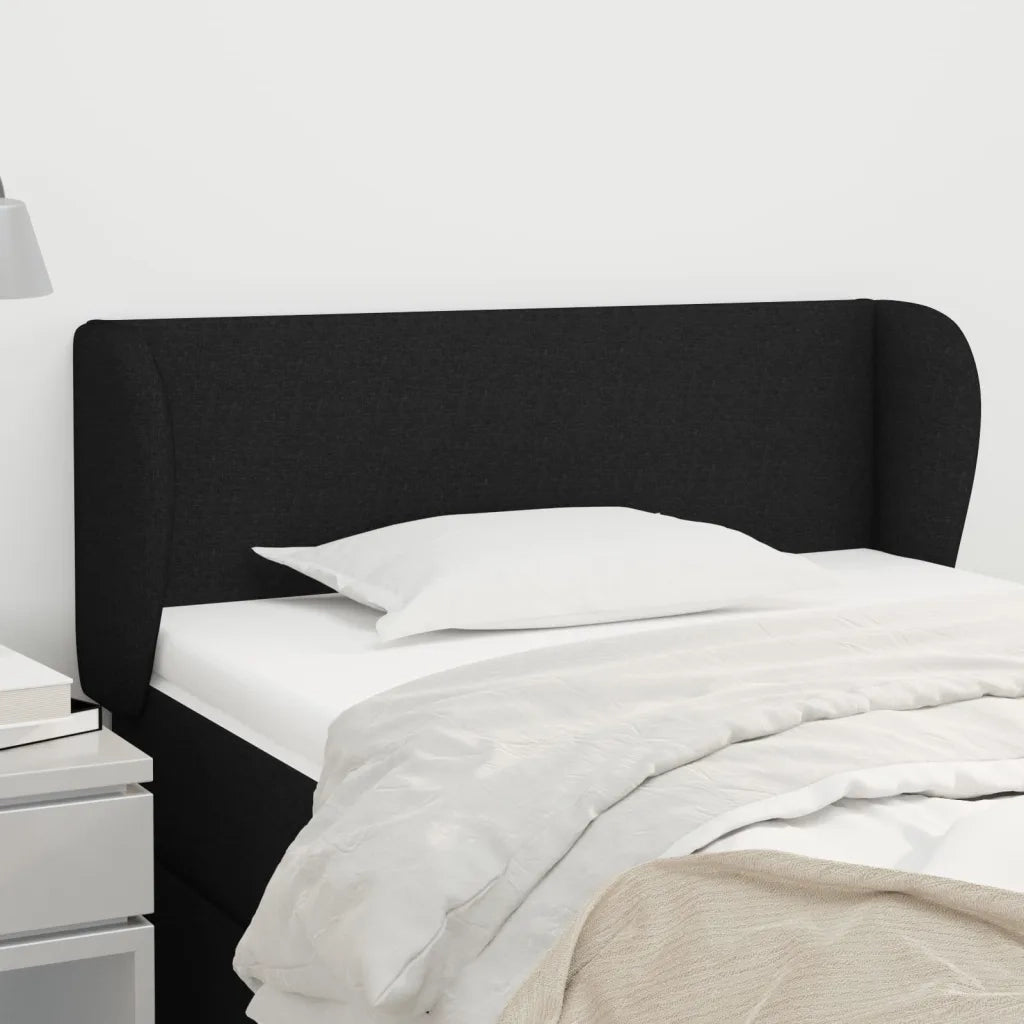 Testiera | Testata ad Orecchio Nera 83 x 23 x 78/88 cm in Tessuto