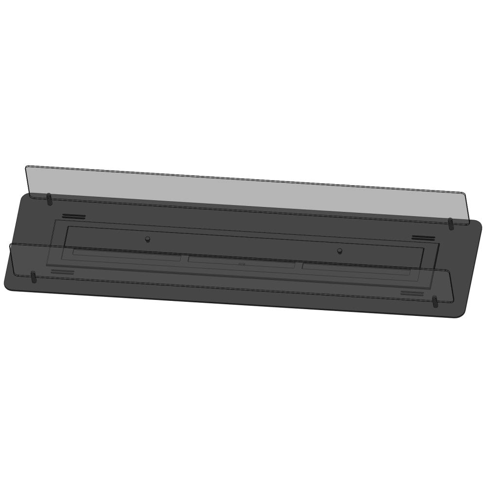 Camino a Bioetanolo da Incasso o appoggio Insert Black 1000 - Biocamino nero sottile con due vetri, Serbatoio 2l - 100cm