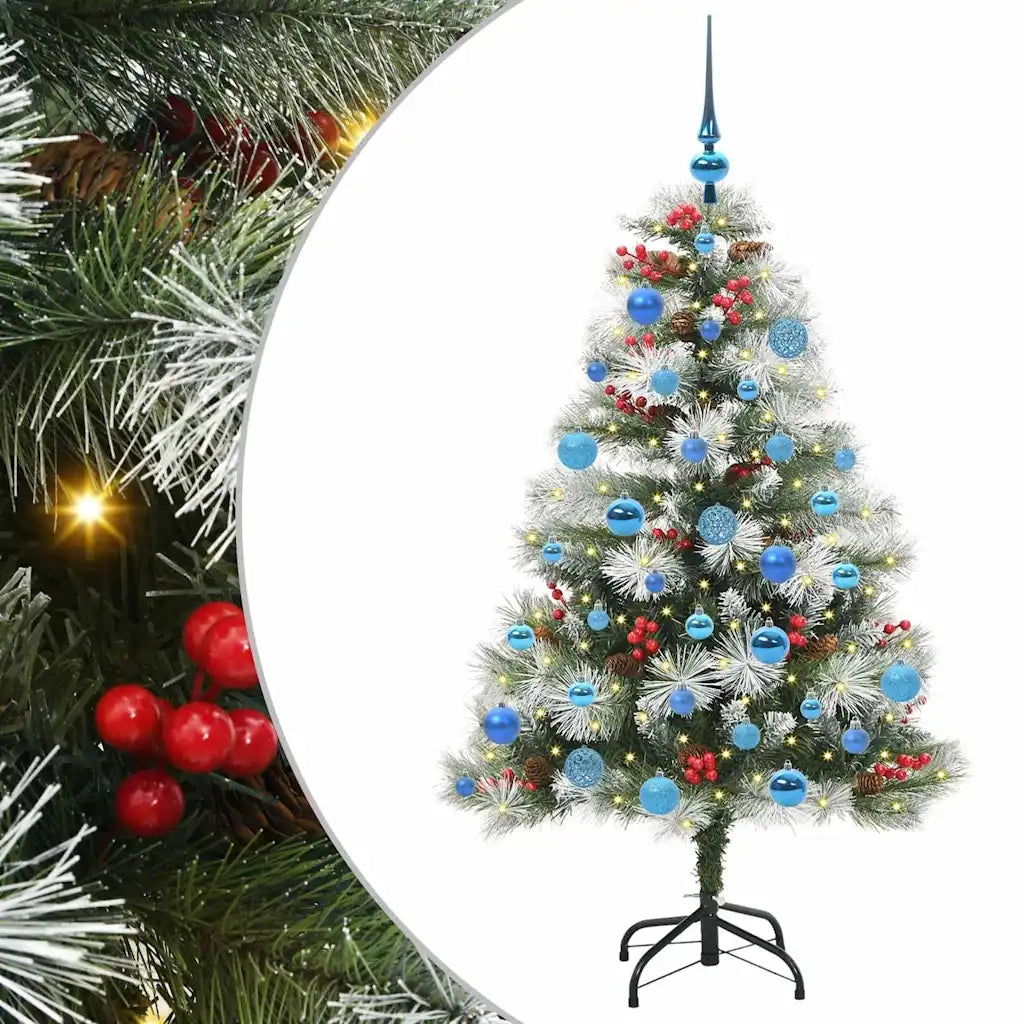 Albero di Natale | Decorazioni natalizie artificiale Verde e bianco 150 cm