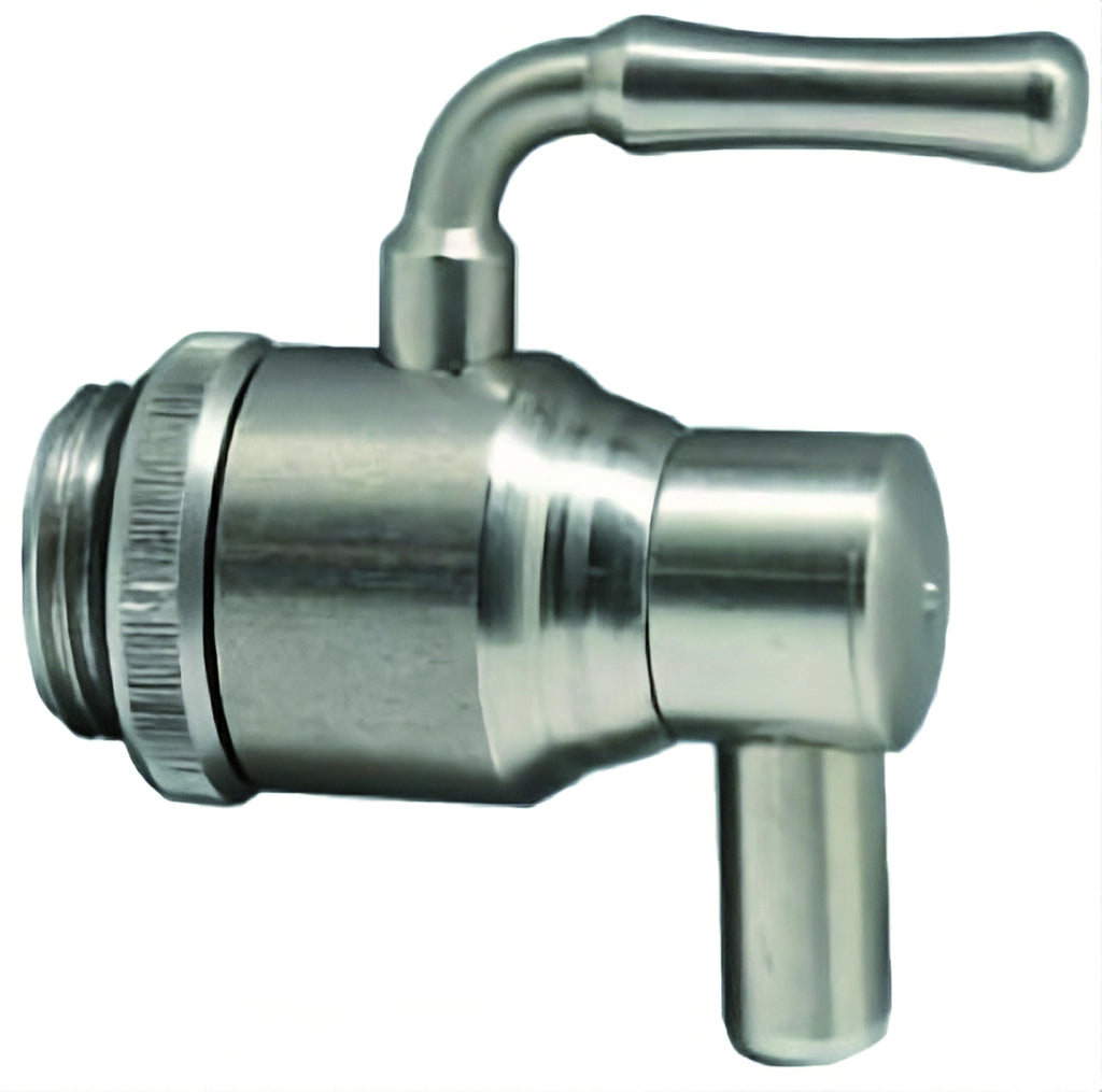 RUBINETTO PER BIDONI OLIO INOX A LEVA SALVAGOCCIA E GHIERA mis. 1