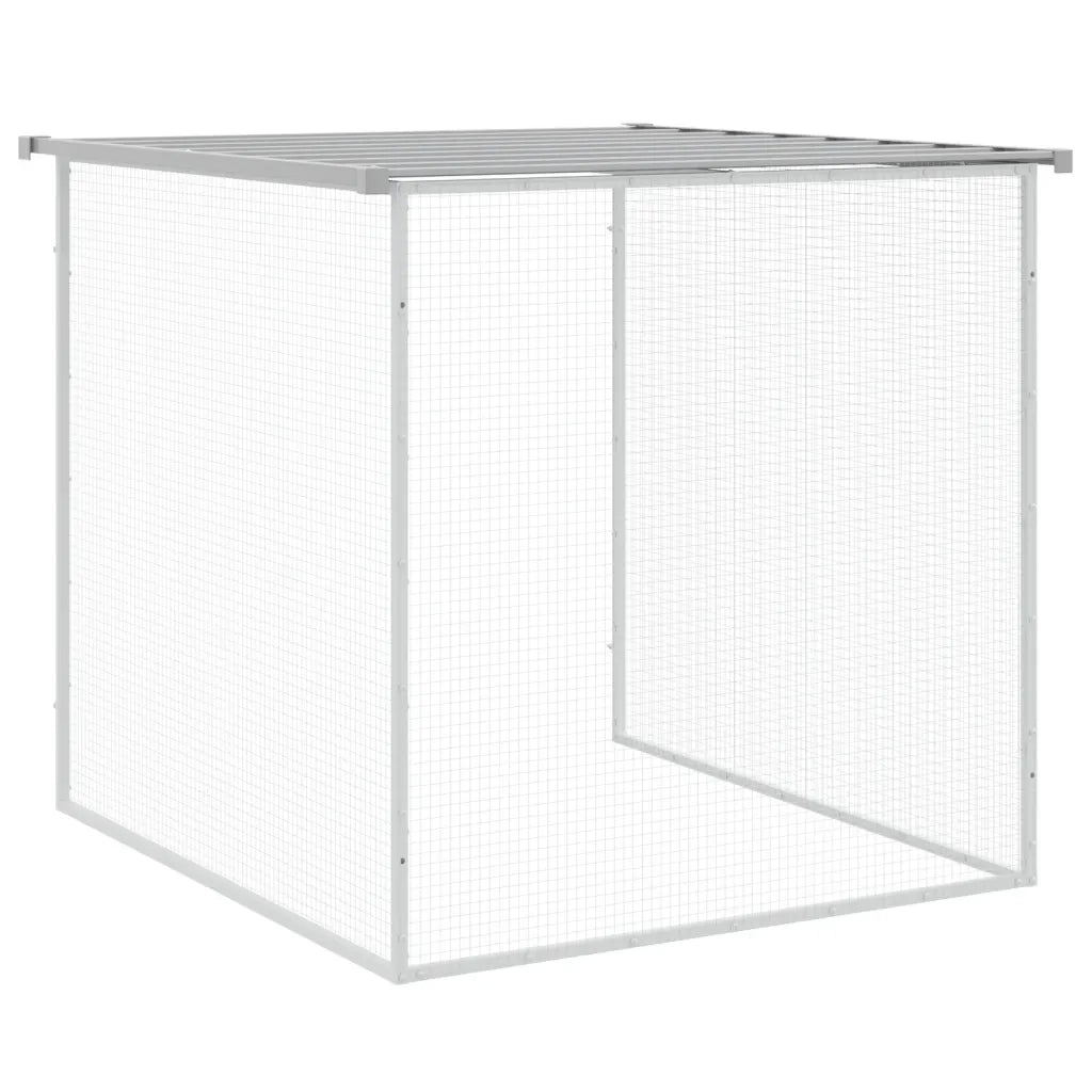 Gabbia per polli con tetto grigio chiaro 203x98x90 cm in acciaio zincato CFW9633839