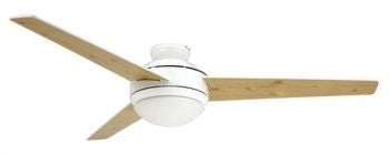 Vam Ventilatore da soffitto Bianco 132 cm Grey wash luce 2xE27 & Telecomando con Sensore Temperatura