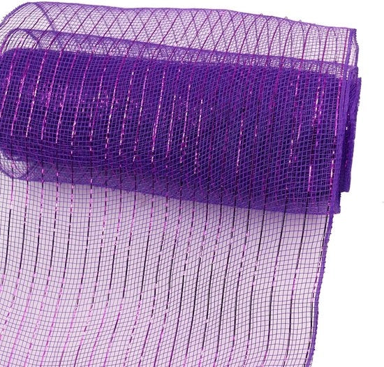 Decorazione con Lint a Rete 10 Metri - Lint a Rete - Poliestere - Decorazioni per Natale - Fai da Te - Alta Flessibilità - Blu - Nastro a Rete