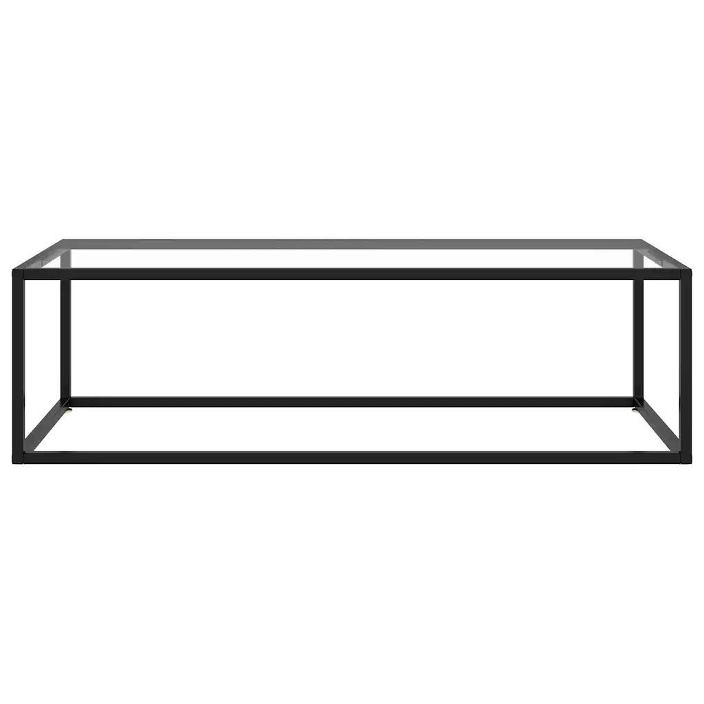 Tavolino da Salotto Nero con Vetro Temperato 120x60x35 cm 322883