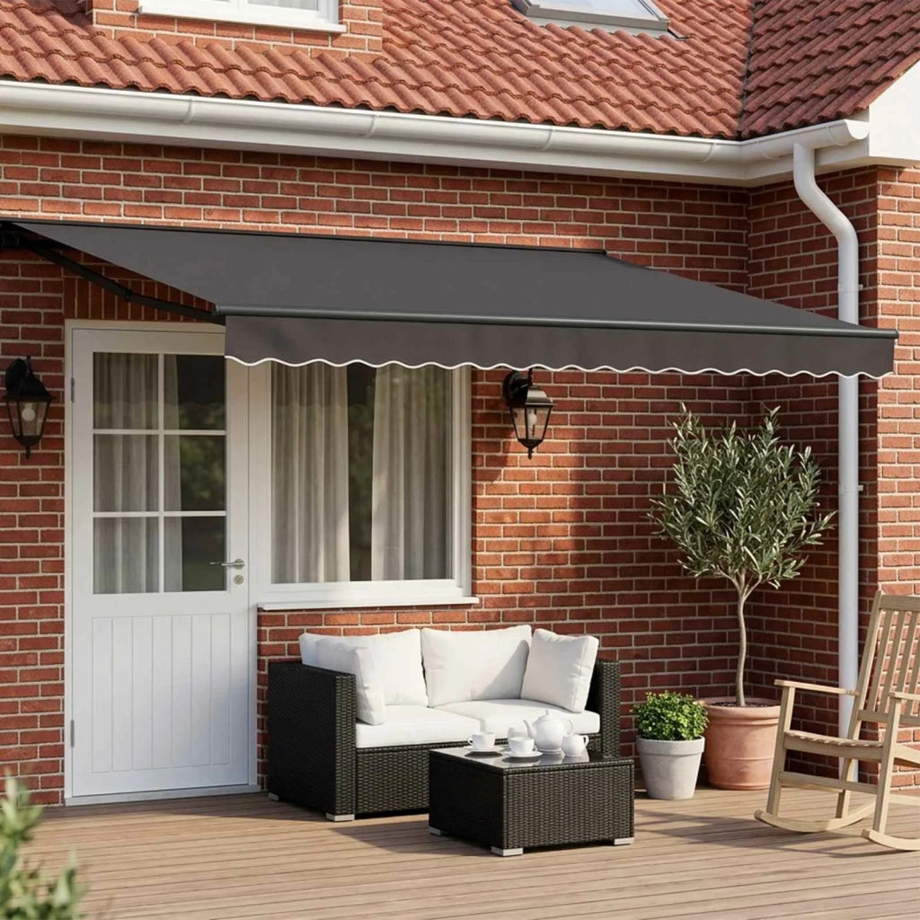 Cornice per Tenda Manuale con LED Antracite 4 × 3 m 3420841