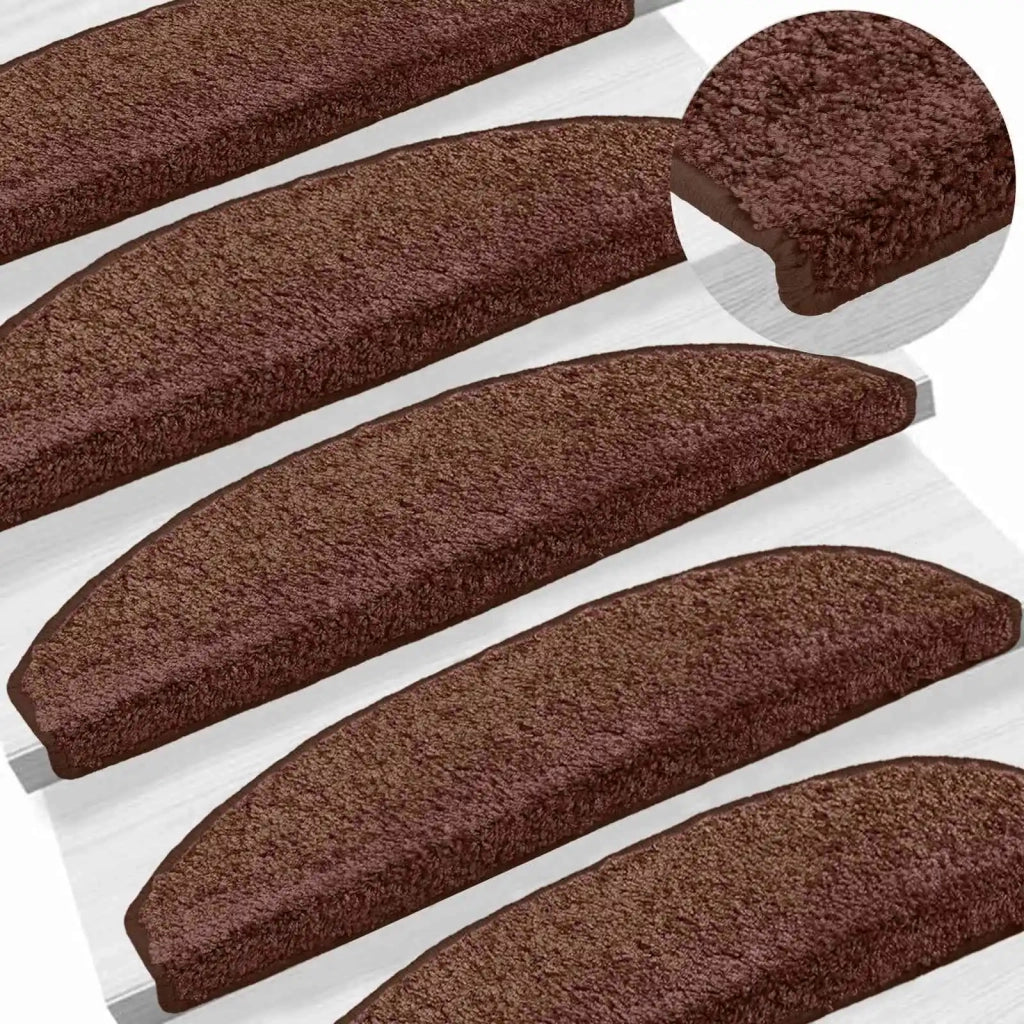 Tappetini per scale autoadesivi Semicircolare 15 pcs Marrone 42038654