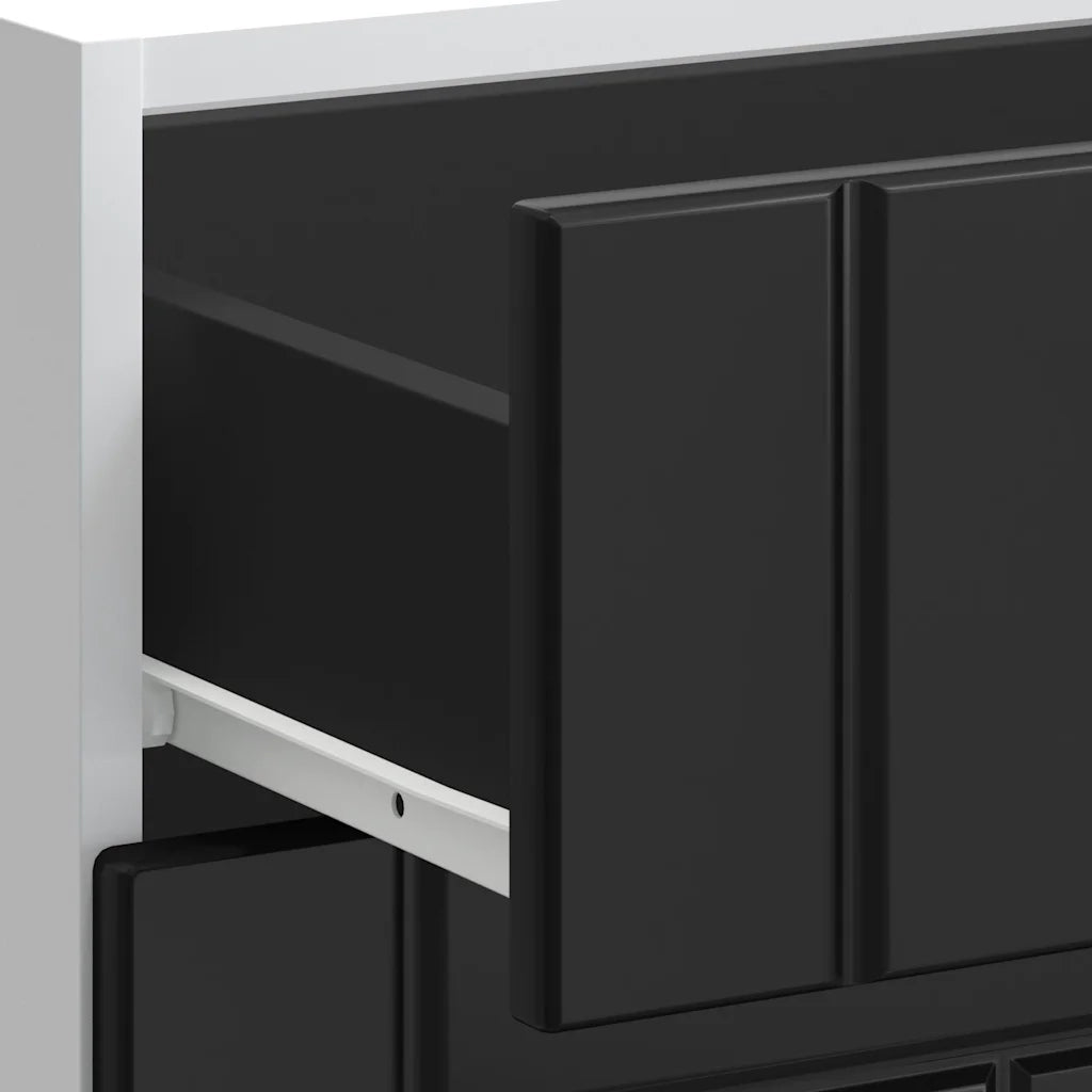 Pensile da cucina | Mobiletto da cucina "Lucca" Nero in legno ingegnerizzato