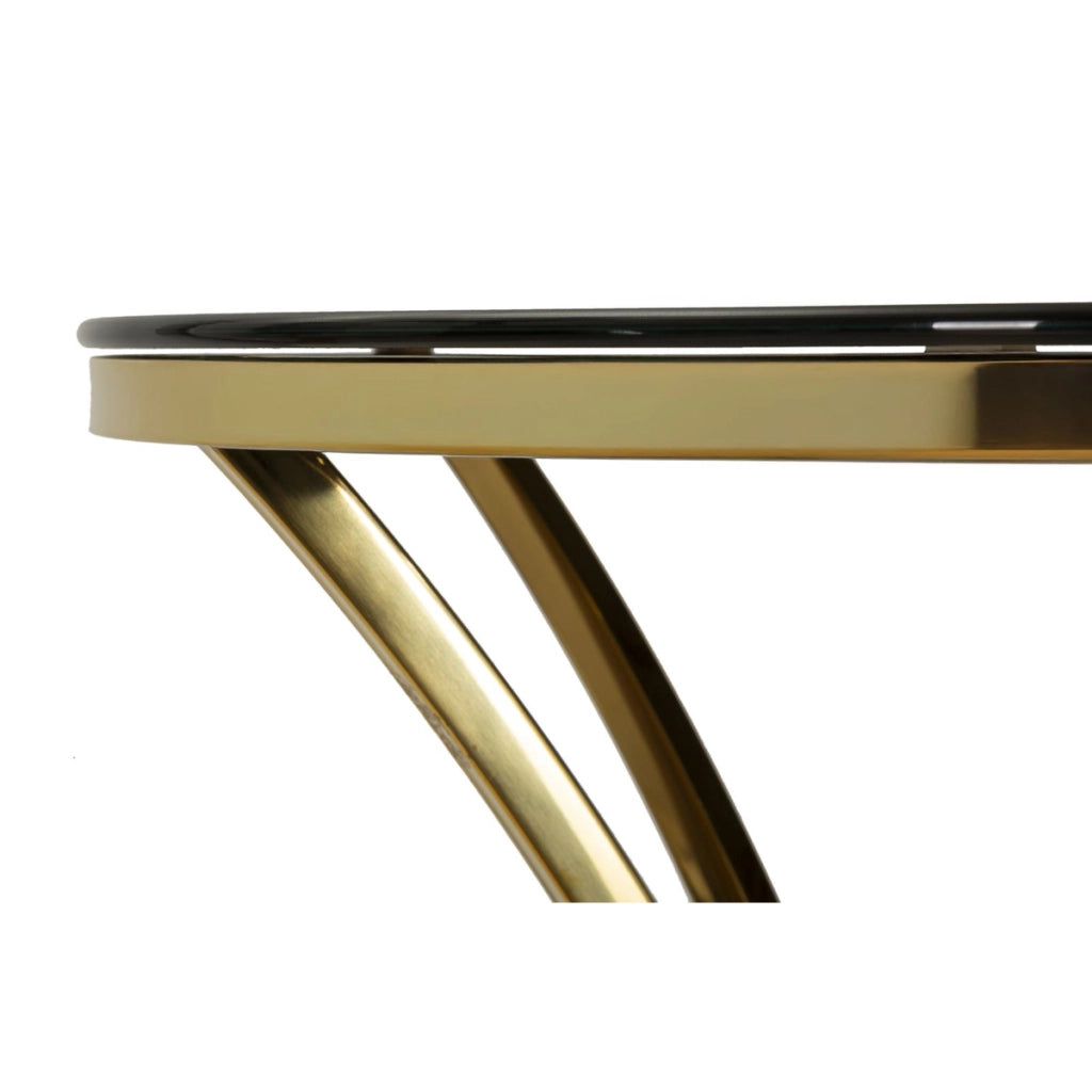 Tavolo Bar VKH878, Oro, Vetro, 60x60x108 cm