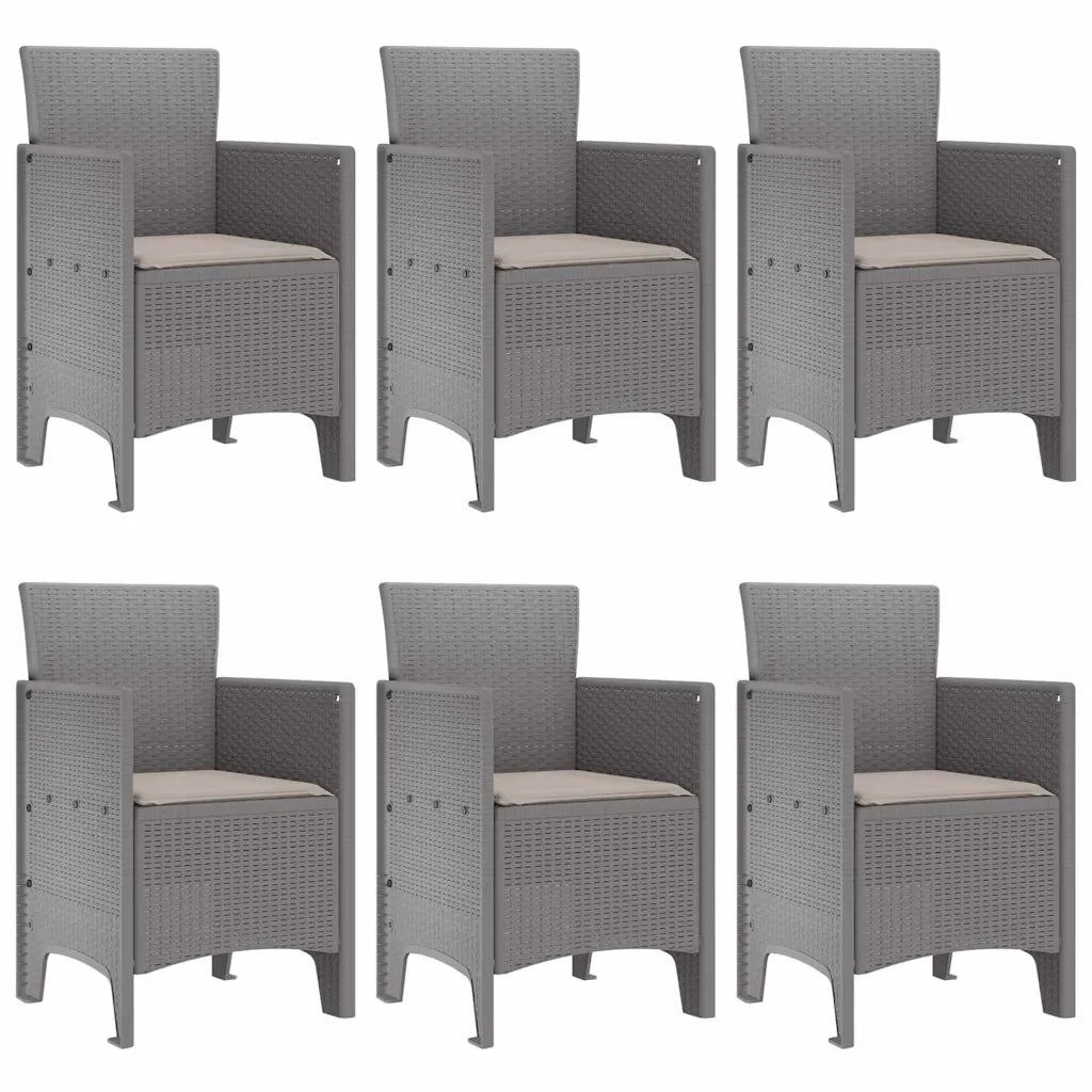 Set da Pranzo per Giardino 7 pcs Grigio chiaro Rattan Polt 3378568