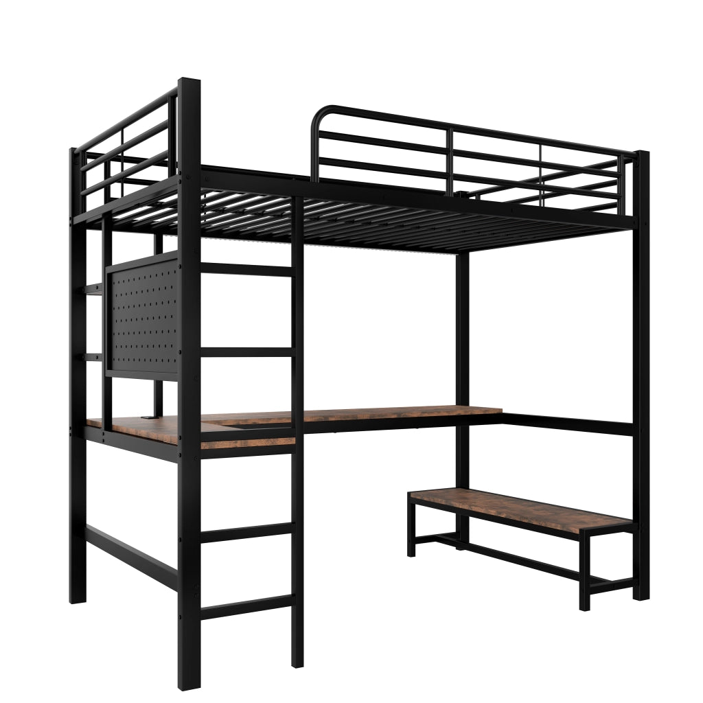 Letto a castello nero 90x200 cm con struttura