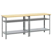 Set banco da lavoro 2 pz Beige e grigio 200 x 55 x 85 cm CFW3137731