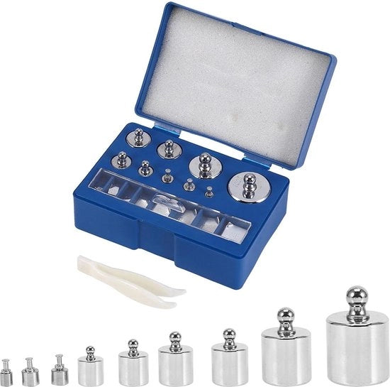 Set di Bilanci Precisi per Gioielli - 17 Stck - 211.1g - Calibrazione Precisa - Set di Bilanci per Test - Grammi - 10mg-100g