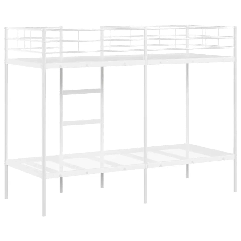 Letto a Castello senza Materasso-Struttura Letto a Castello Bianco 75x190 cm in Acciaio 713400