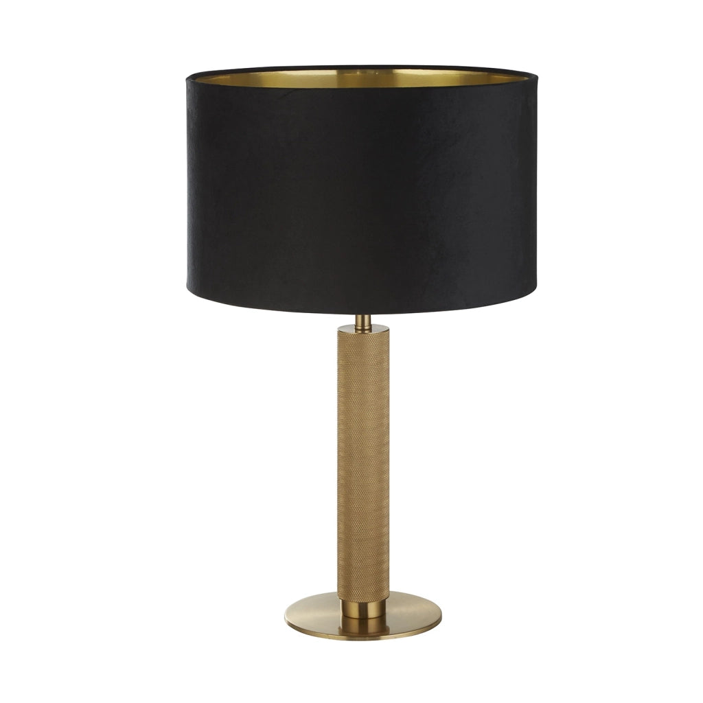 Lampada Da Scrivania Contemporanea Londra Acciaio Ottone Velluto Nero 1 Luce E27