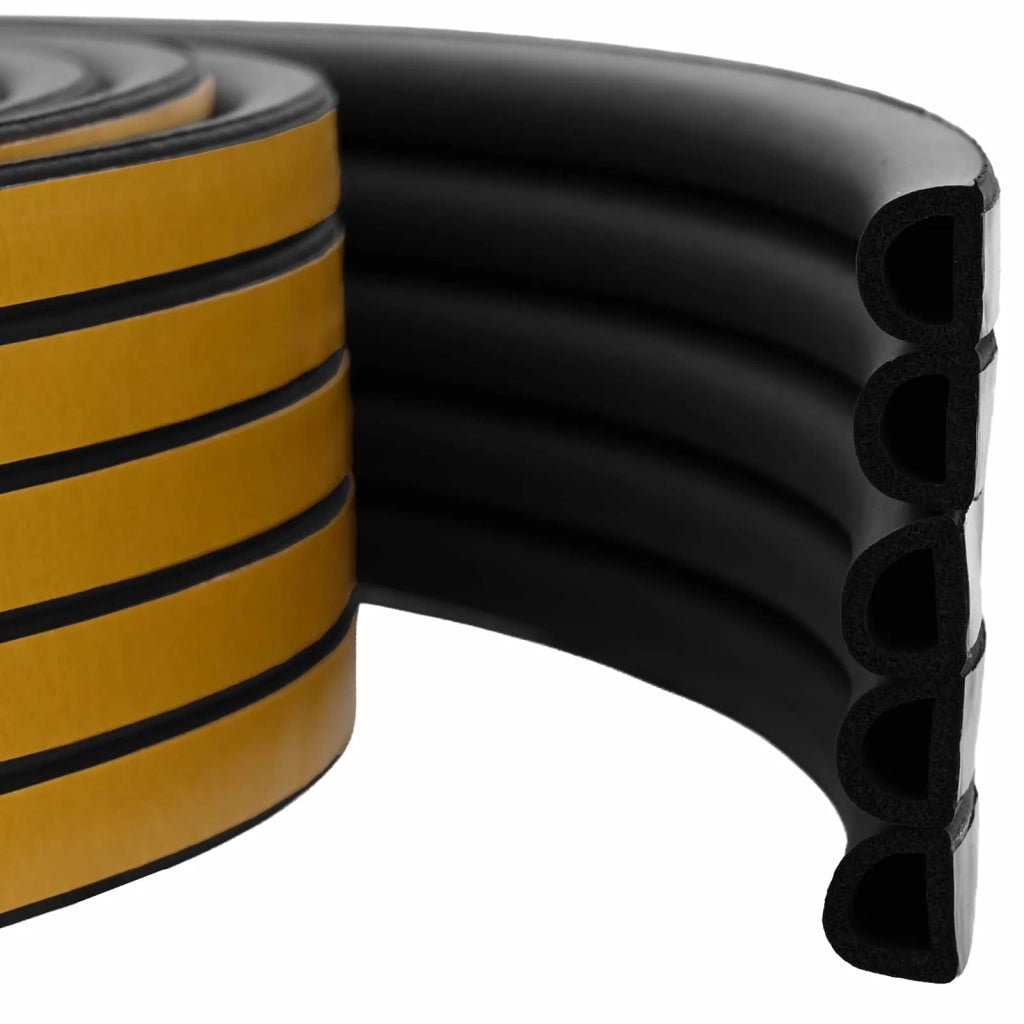 Nastro adesivo per finestre Nero 14 x 12 mm 50 m Schiuma EPDM 42038196