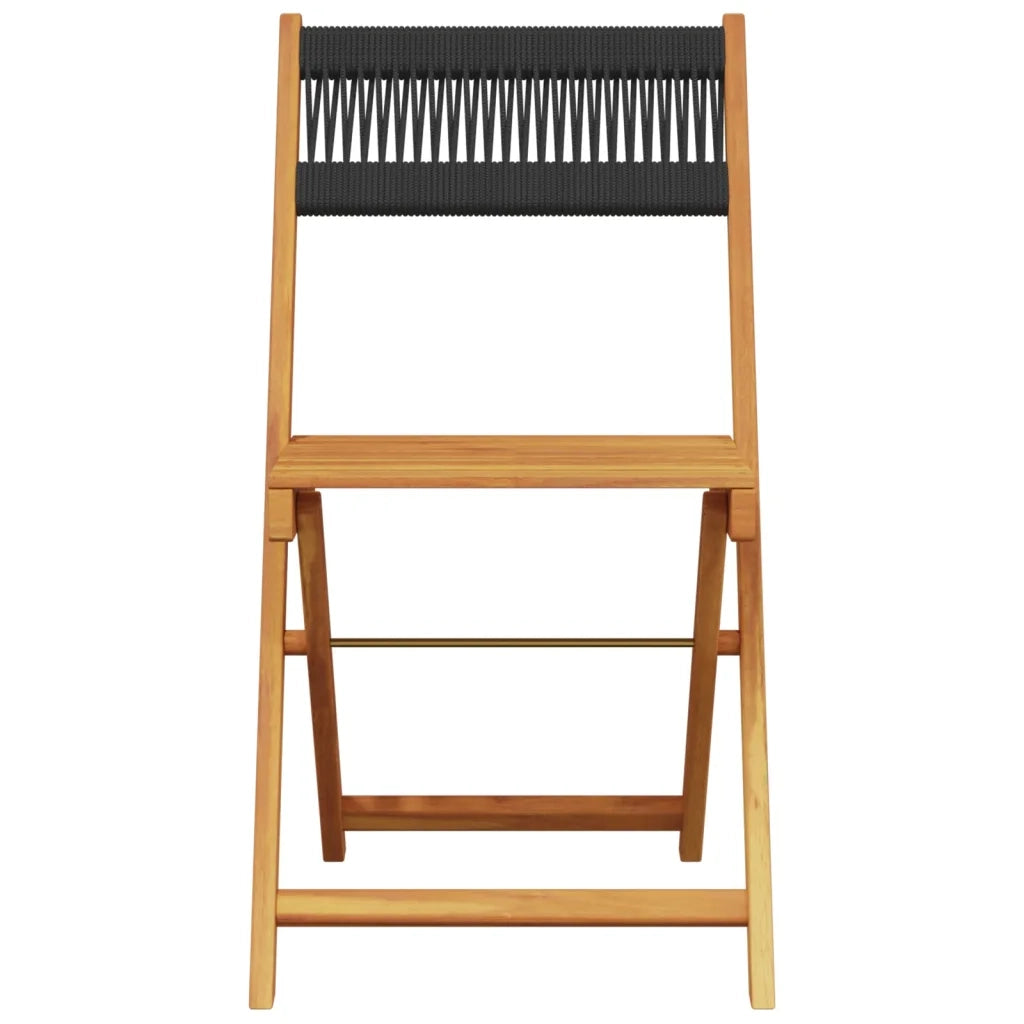 Set da Bistrot 3pz Nero in Polipropilene e Legno Massello 3281745