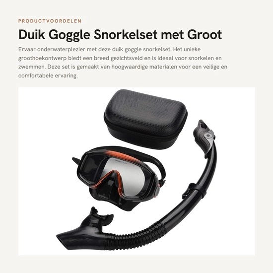 Kit di Snorkeling Completo con Occhiali da Subacqueo - Viso Ampio - Viso da Subacqueo con Snorkel - Leggero e Portatile - Nuoto Sott'acqua - Materiali di Alta Qualità