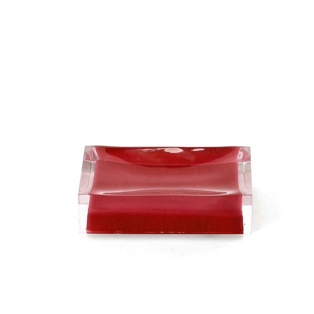 Set completo accessori 4 pezzi d'appoggio in resina RA99 Gedy serie RAINBOW Rosso