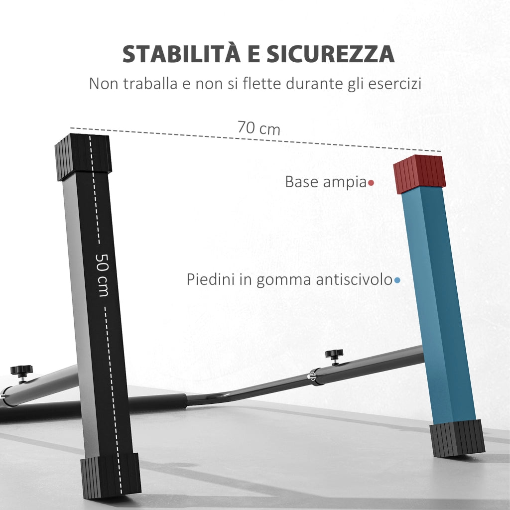 Set Barre per Dip Regolabile ¨C zephmum ¨C 4 Altezze, Acciaio, Nero, 70x50x80-105 cm
