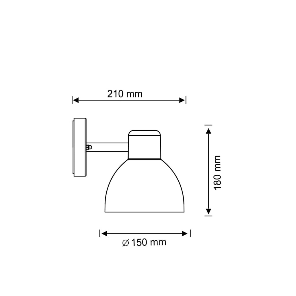Applique esterna a muro luce giù E27 nera ARNE Polux