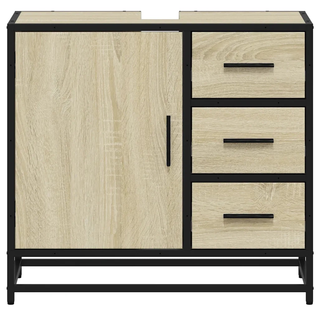 Mobile Lavabo da Bagno-Armadietto da bagno Rovere Sonoma 65x33x60 cm in Truciolato 461752
