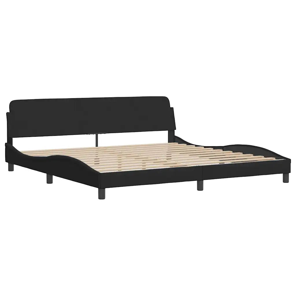 Letto matrimoniale | Letto per adulti | Giroletto Dover Nero 200x200 cm in Velluto