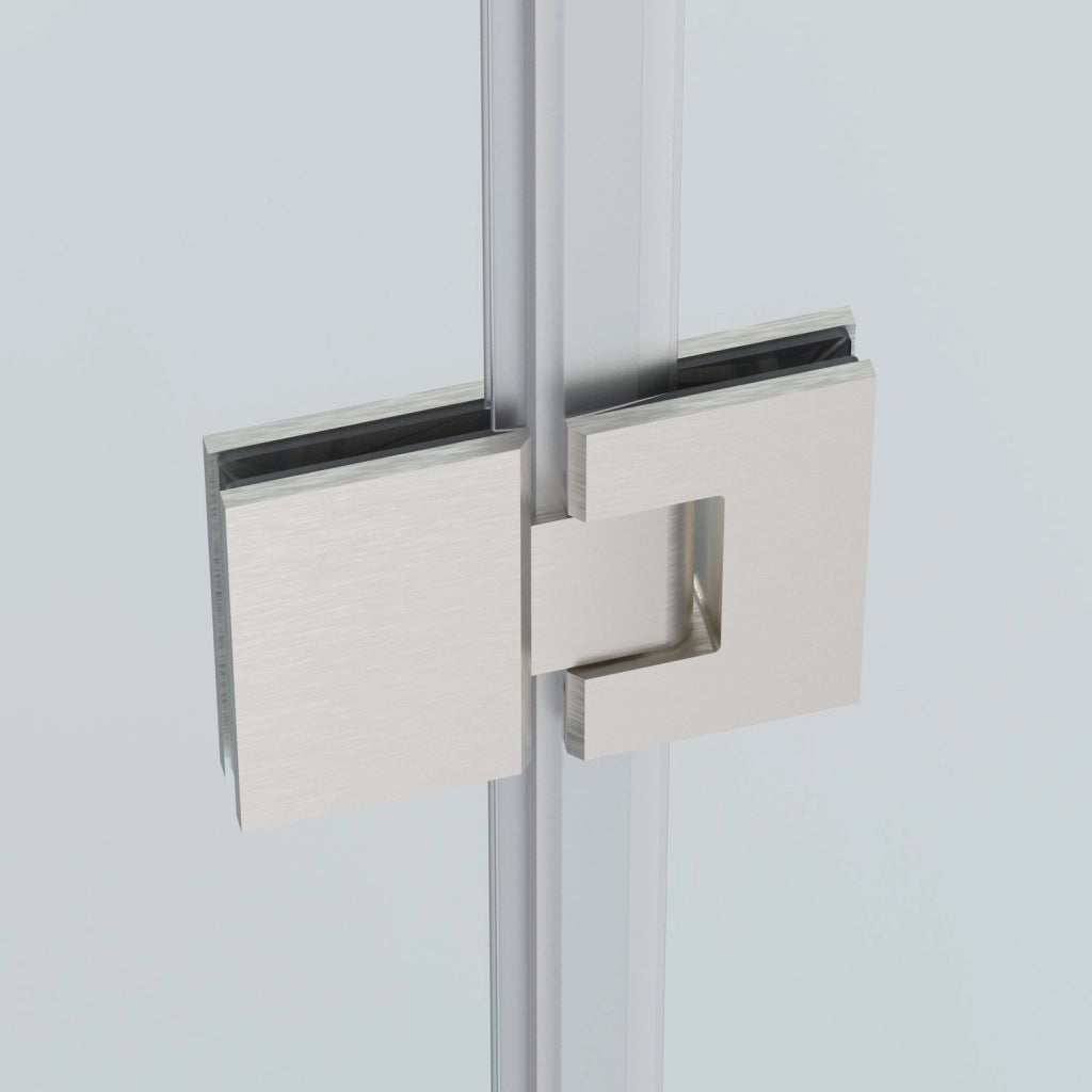Box doccia angolare 80x110 cm apertura due ante battenti H200 cm cristalli trasparente 6 mm profilo SATINATO GIOIA