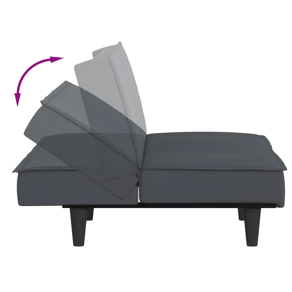 Divano letto-Sofa Letto-Daybed Grigio Scuro in Velluto